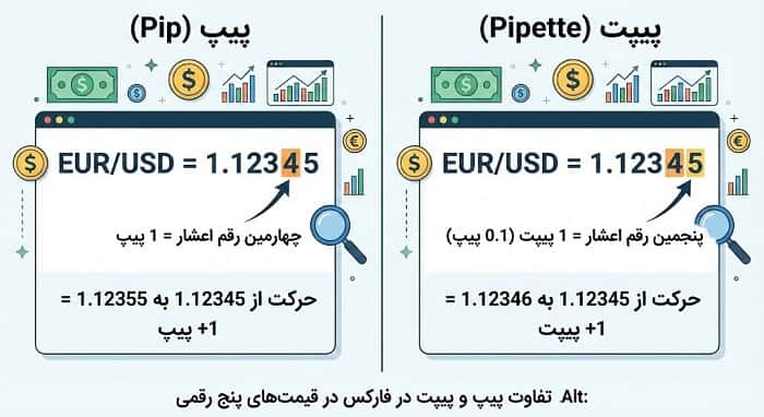 مفاهیم پایه برای آموزش فارکس شامل پیپ لات و اسپرد
