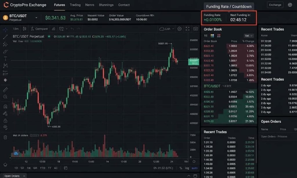 نمایش نرخ تأمین مالی و زمان پرداخت funding در صفحه معاملات فیوچرز
