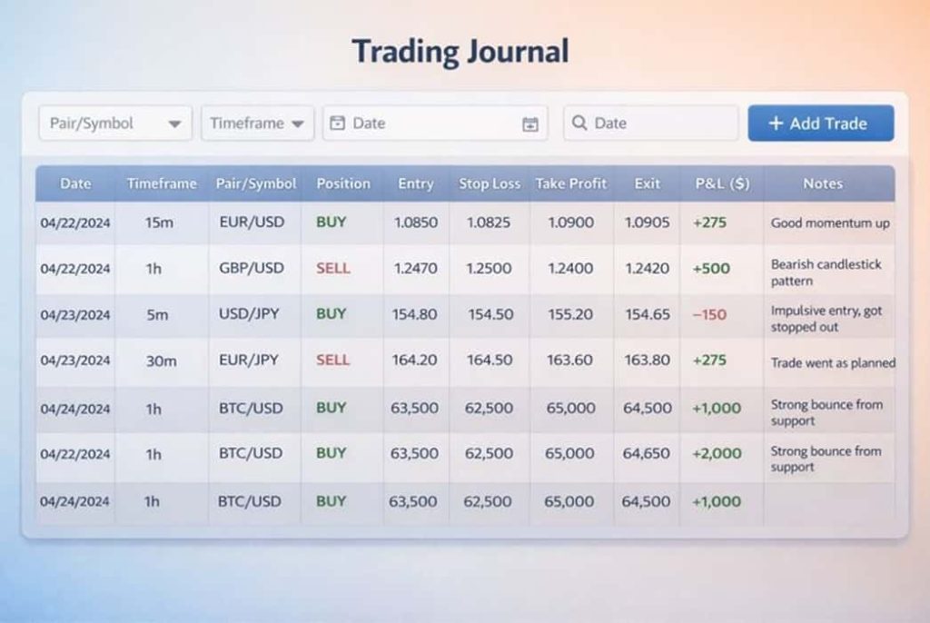 ژورنال‌نویسی برای اسکالپینگ و ثبت قوانین خروج