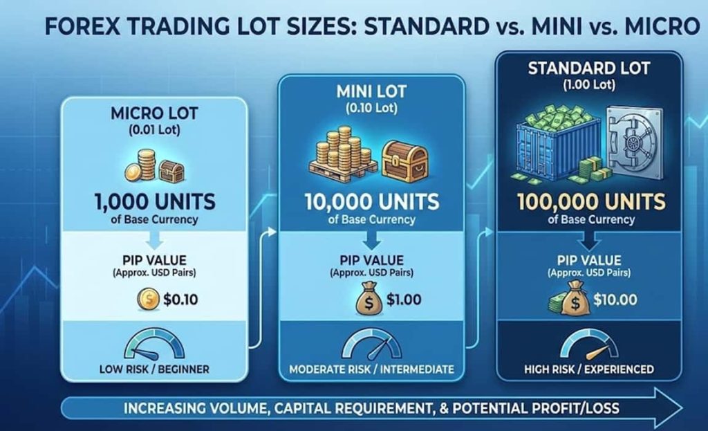 انواع لات در فارکس برای محاسبه لات سایز