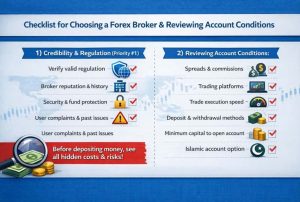 چک‌لیست انتخاب بروکر فارکس و بررسی شرایط حساب