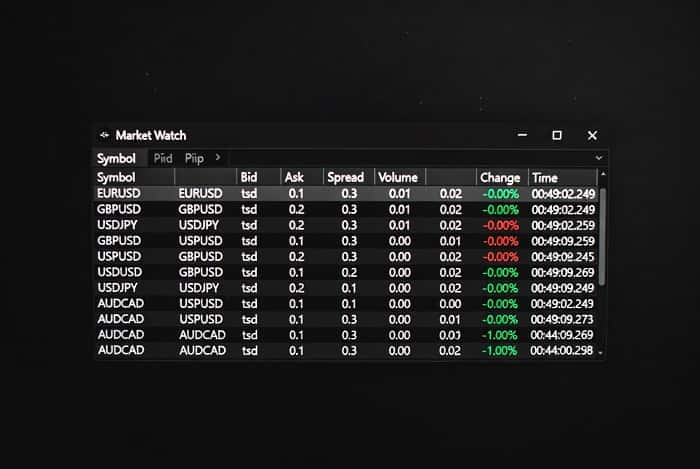 مشاهده اسپرد لحظه‌ای ارانته در متاتریدر MT4 و MT5