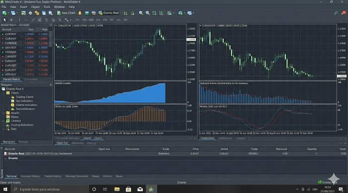 نمایی از پلتفرم متاتریدر متصل به بروکر ارانته برای معامله‌گران ایرانی