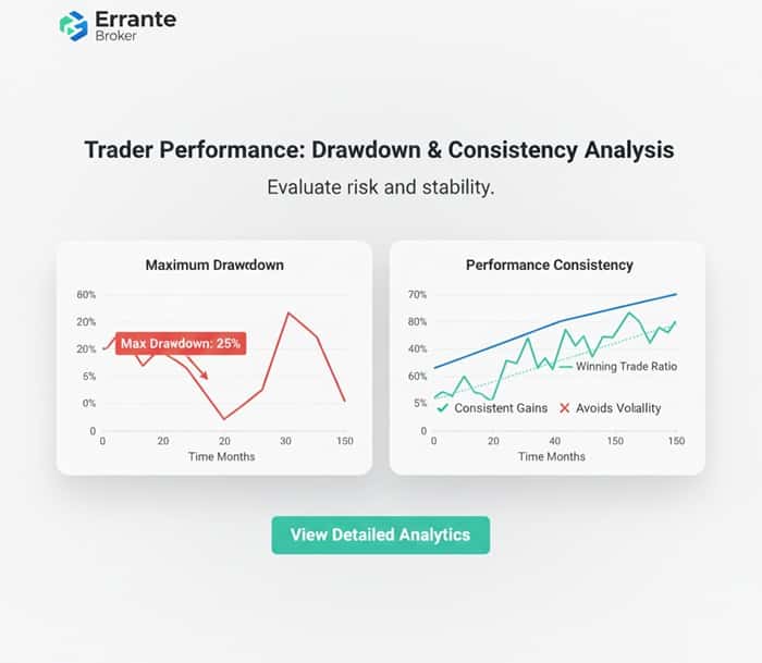 ررسی دراودان و ثبات برای انتخاب تریدر در کپی تریدینگ