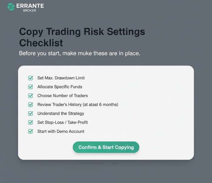 تنظیمات مدیریت ریسک در آموزش کپی تریدینگ