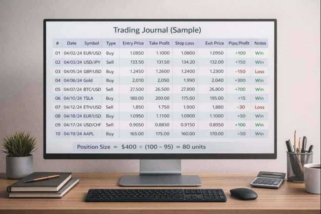 ژورنال معاملاتی برای کنترل ریسک و بهبود عملکرد تریدر