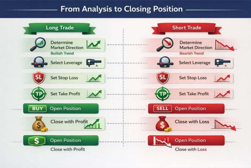مقایسه معامله لانگ و شورت